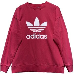 Adidas Sweatshirt Women's Size Med Pink Pullover Long Sleeve Active Casual